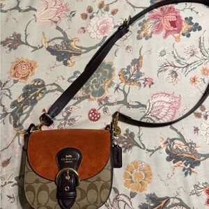 Coach Orange and Brown Crossbody Bag